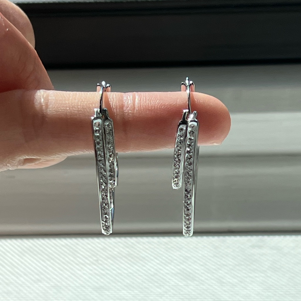 Silver Double Hoop Earrings